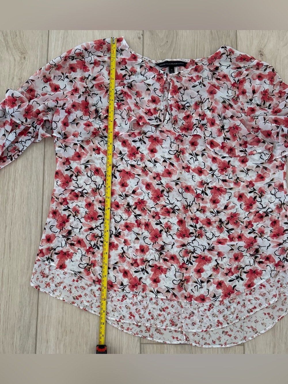 White House Black Market women’s floral romantic blouse long sleeve size 14 - Picture 9 of 10